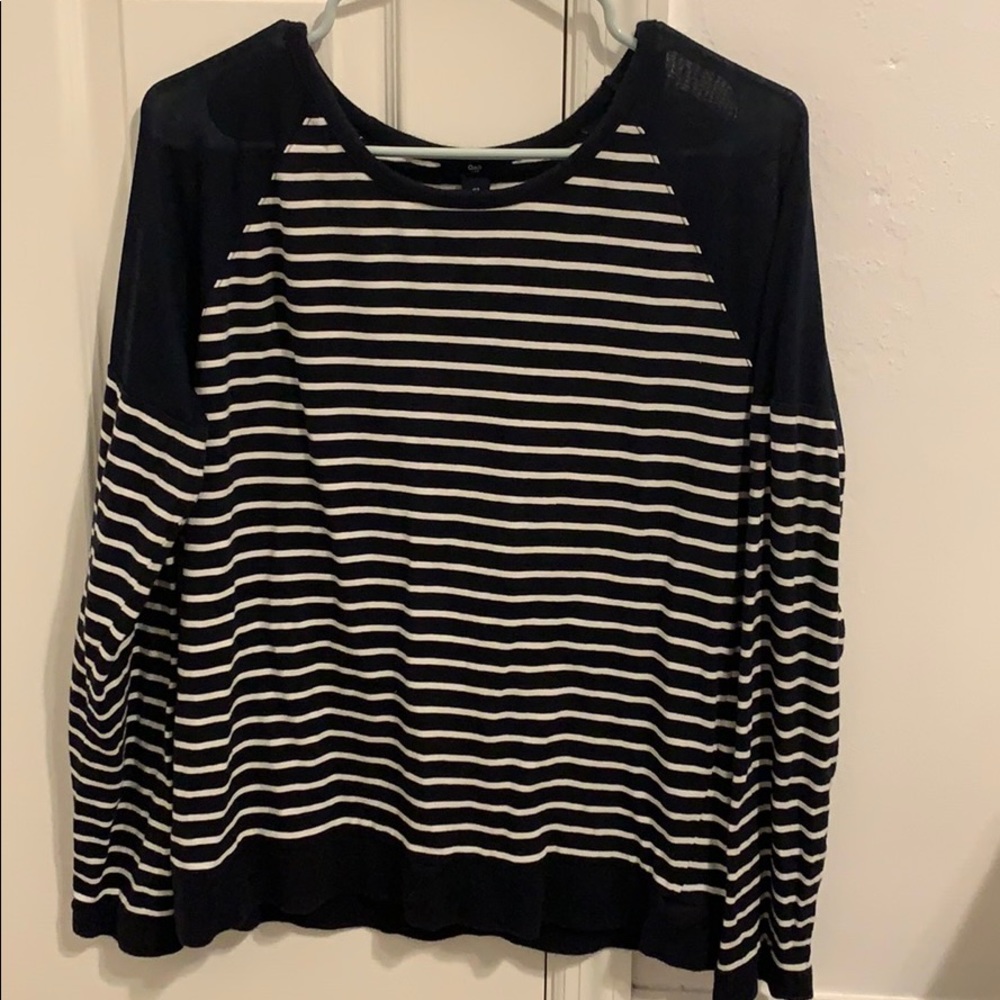 Navy Stripe Long Sleeve Top